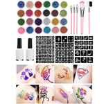 TATUAŻE DLA DZIEWCZYNKI BROKATOWE ZMYWALNE 151el ZESTAW DO TATUAŻY MAKIJAŻ