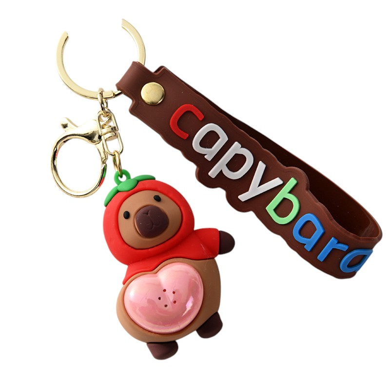 KAPIBARA - FIGURKA BRELOCZEK ŚWIECĄCY 7cm CAPYBARA BRELOK ZAWIESZKA  SMYCZ