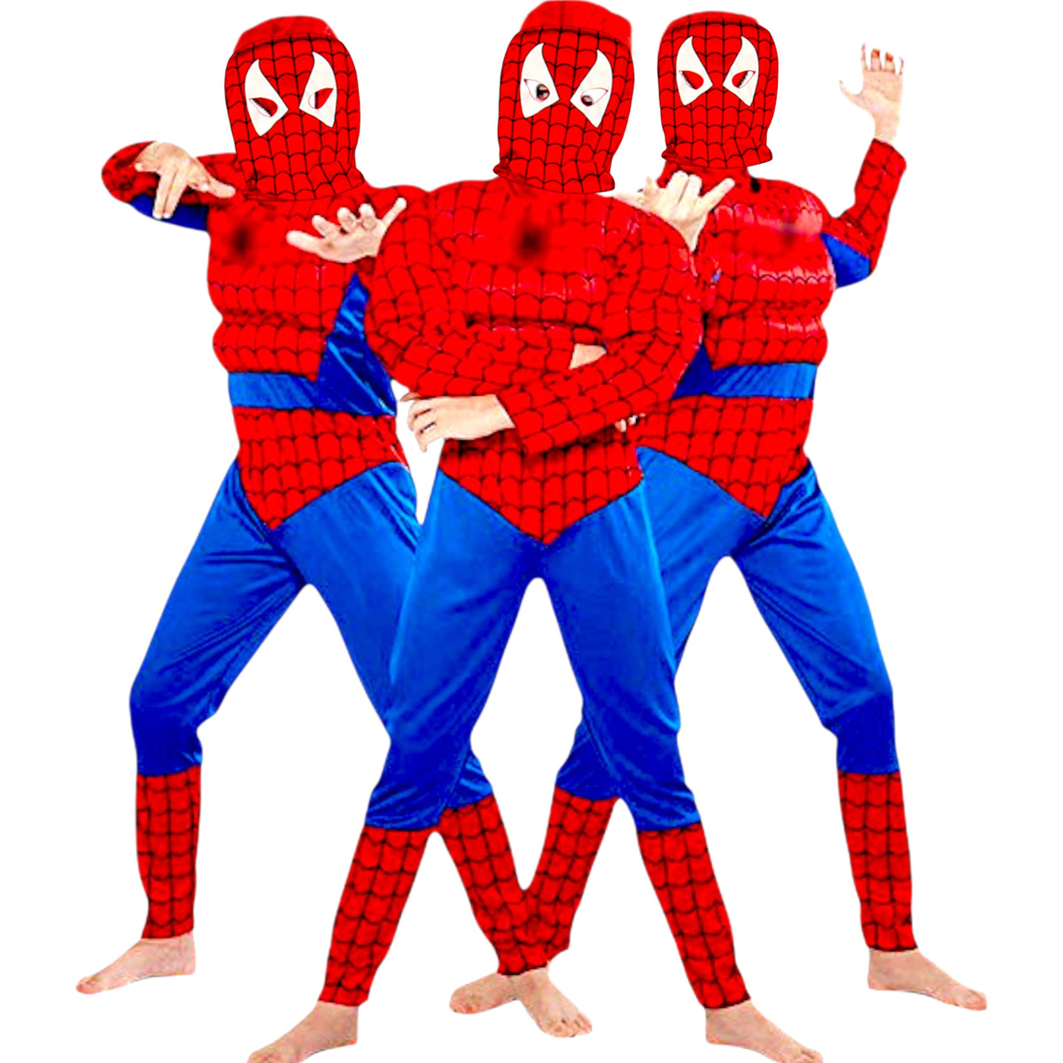 SPIDERMAN - STRÓJ DLA CHŁOPCA GRUBY Z MIĘŚNIAMI + MASKA NA TWARZ