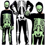 STRÓJ NA HALLOWEEN - KOŚCIOTRUP FLUORESCENCYJNY (ŚWIECI W CIEMNOŚCI) rozmiar S