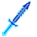 MIECZ ŚWIECĄCY Z GRY MINECRAFT DUŻY DŁUGI DŹWIĘKI 61CM PIXEL PODŚWIETLANY