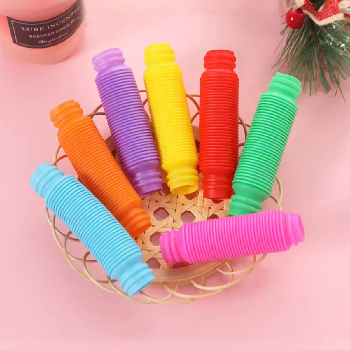 RURKA ANTYSTRESOWA SENSORYCZNA GNIOTEK RURA POP TUBE XXL MEGA ROZCIĄGLIWA - ZESTAW 16 SZTUK