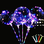 KOLOROWY BALON LED ŚWIECĄCY DUŻY MOCNY ŚWIATEŁKA NA PATYKU DEKORACJA ŚWIECI