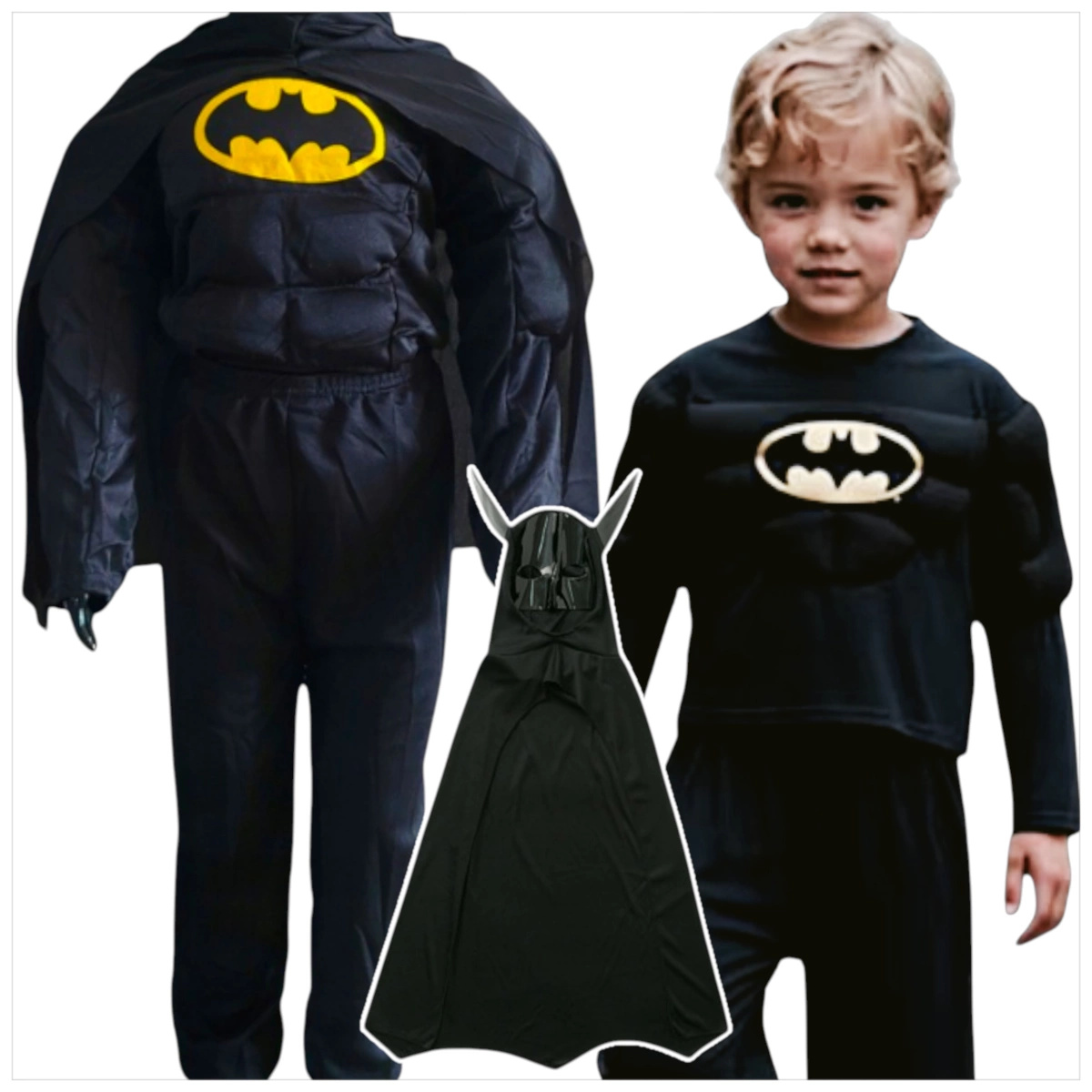 STRÓJ BATMAN DLA CHŁOPCA 3w1 KOSTIUM + MASKA rozmiar M