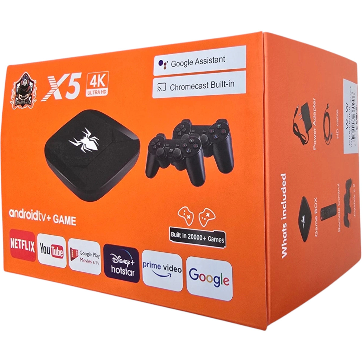 KONSOLA RETRO 2 PADY GRA TELEWIZYJNA PILOT ANDROID TV GRY SERIALE HDMI 4K