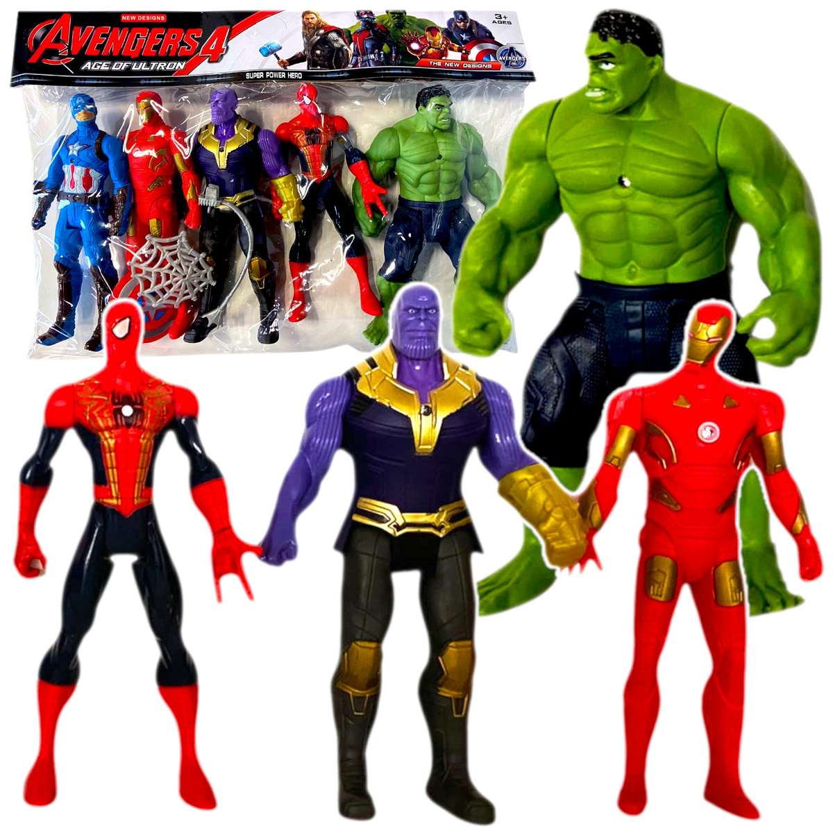 AVENGERS - ZESTAW 5 FIGUREK SUPERBOHATERÓW + AKCESORIA MARVEL