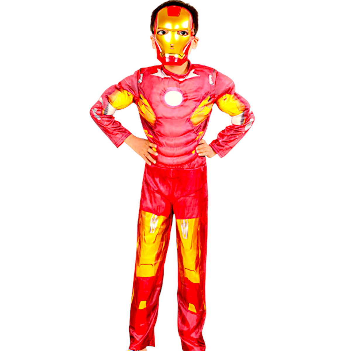 STRÓJ IRONMANA KOSTIUM IRON MAN GRUBY Z MIĘŚNIAMI rozmiar S
