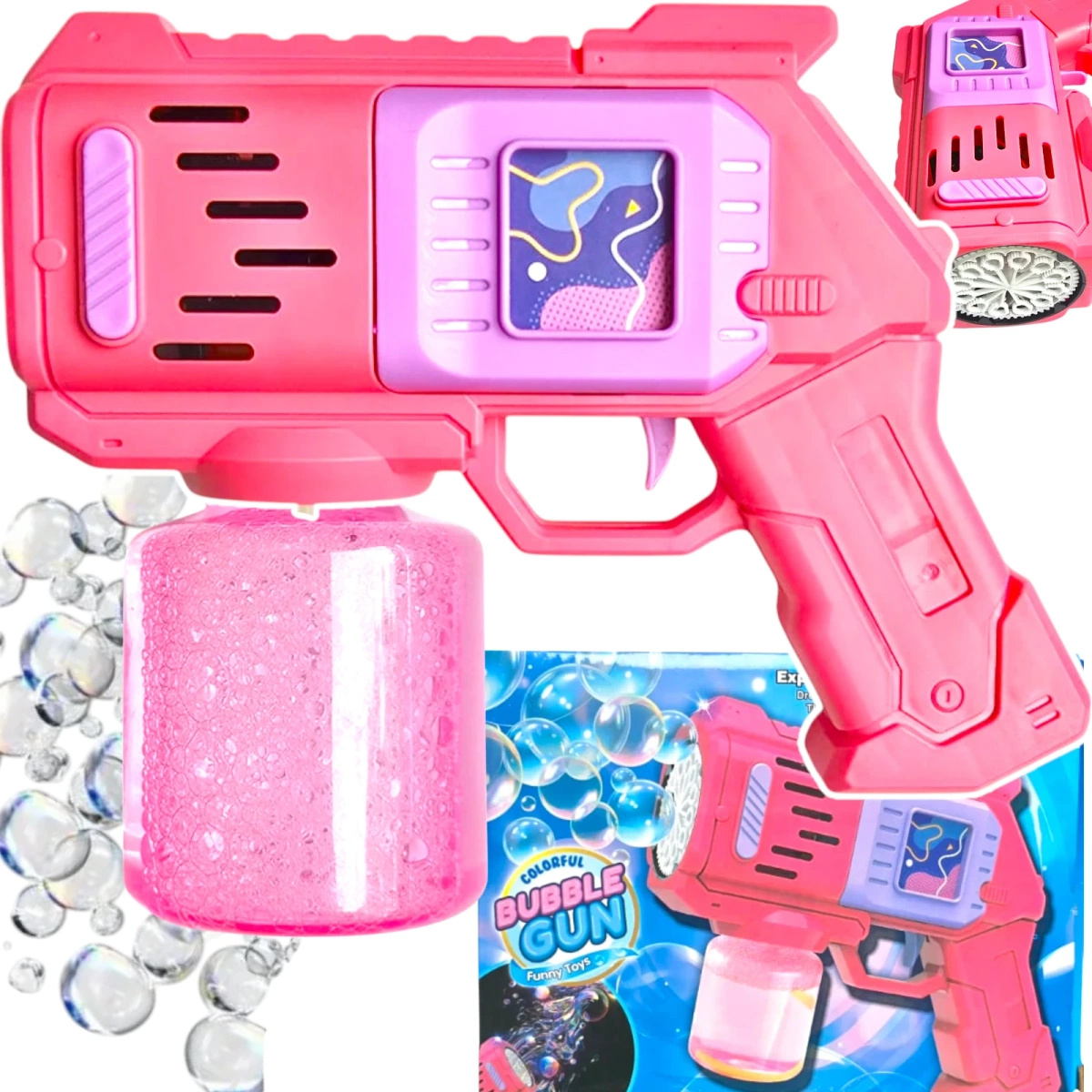 PISTOLET DO BANIEK MYDLANYCH AUTOMATYCZNA ZABAWKA DLA DZIECI GENERATOR BANIEK