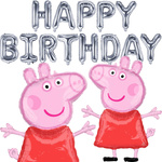 Zestaw balonów na urodziny HAPPY BIRTHDAY ŚWINKA PEPPA