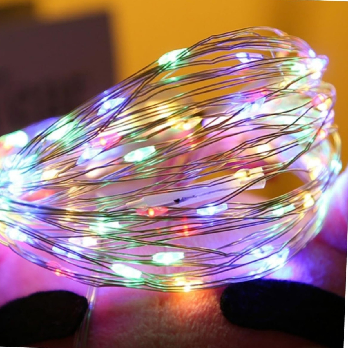 LAMPKI NA CHOINKĘ LED NA DRUCIKU ŚWIATEŁKA NA BATERIE DRUCIK OŚWIETLENIE 5M