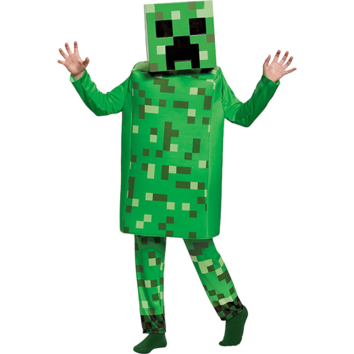 MINECRAFT – STRÓJ DLA DZIECKA CREEPER ROZMIAR S (110-120) KOSTIUM NA BAL DLA CHŁOPCA GADŻETY DLA GRACZY