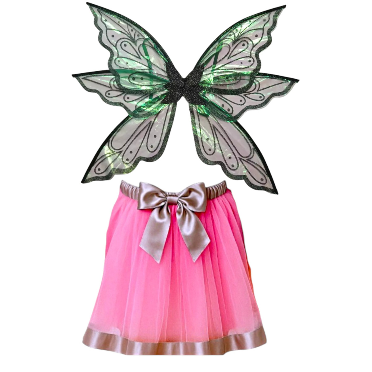 STRÓJ MAGICZNA WRÓŻKA PRZEBRANIE WRÓŻKI SKRZYDEŁKA MOTYLA + SPÓDNICZKA