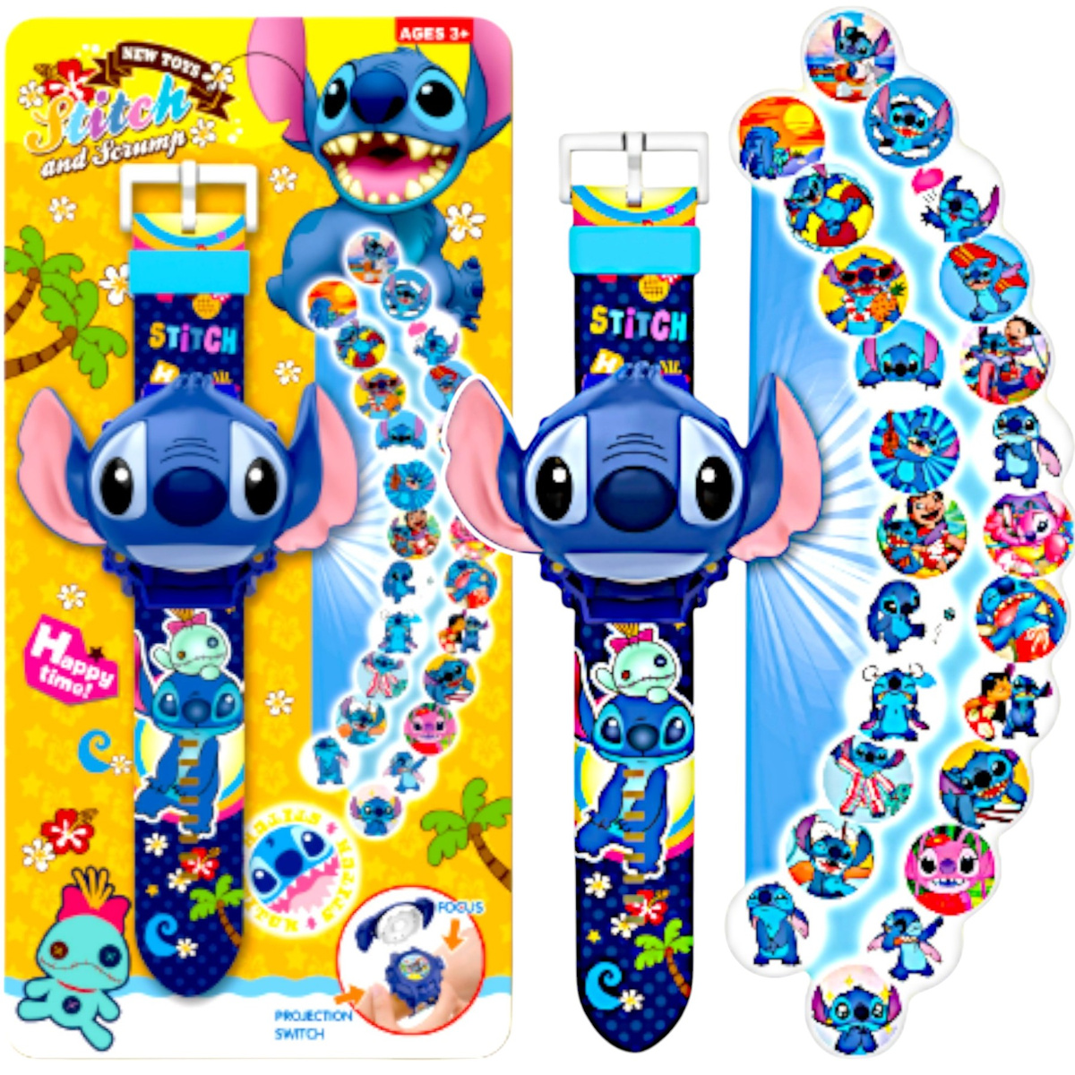 LILO I STICH ZEGAREK Z PROJEKTORM 3D WYŚWIETLA OBRAZKI IKONY PROJEKTOR