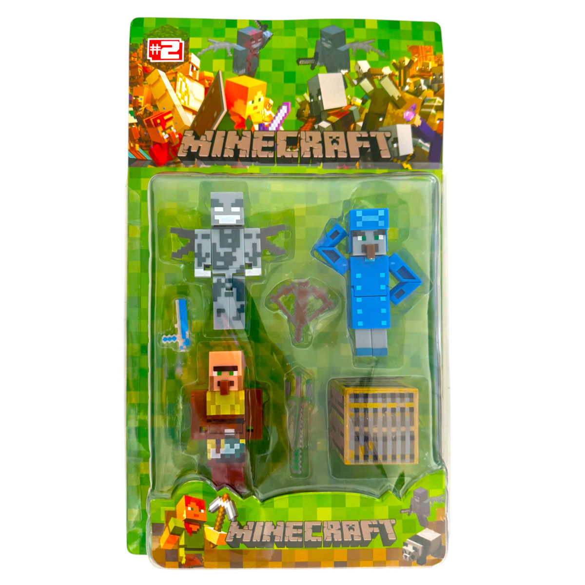 MINECRAFT ZESTAW FIGUREK 6w1 FIGURKI Z GRY SZKIELETOR VILAGER ZESTAW 6w1