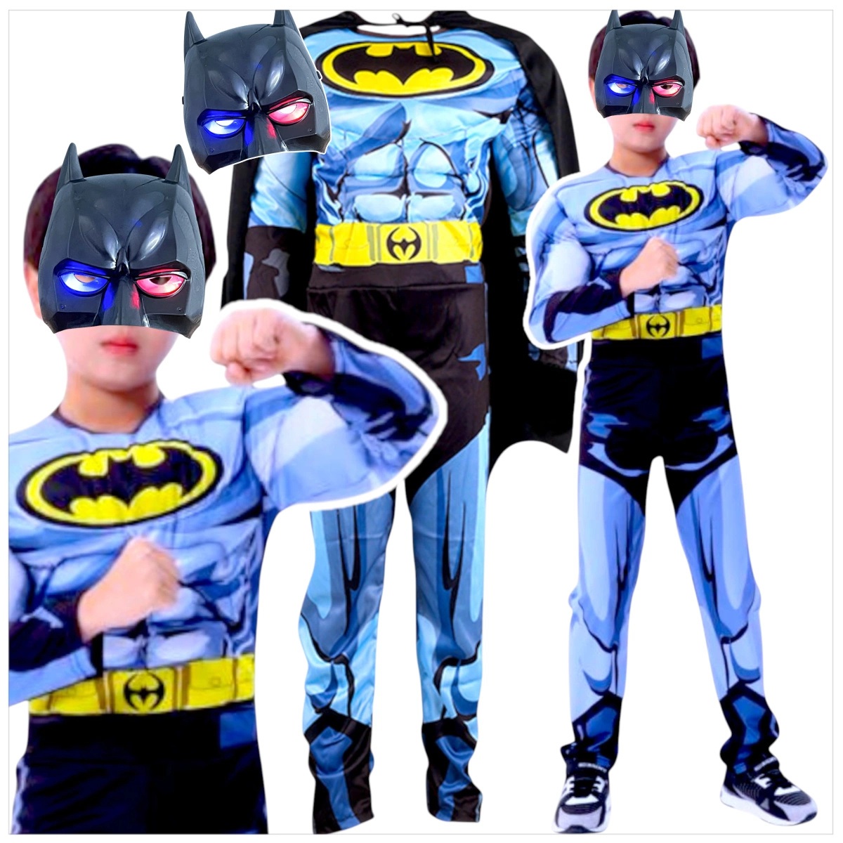 BATMAN - STRÓJ DLA CHŁOPCA GRUBY Z MIĘŚNIAMI DELUXE