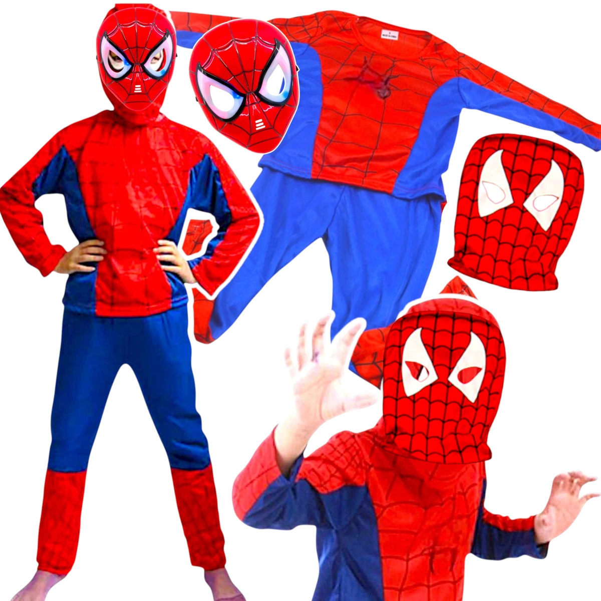 SPIDERMAN - STRÓJ DLA CHŁOPCA + MASKA rozmiar S 98-110
