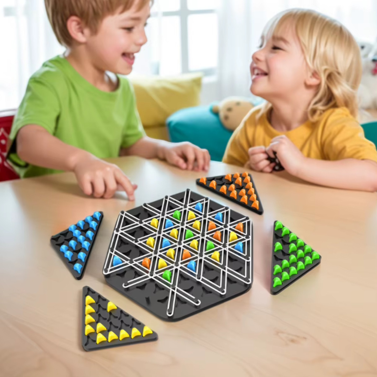 TRIGGLE STRATEGICZNA GRA PLANSZOWA TRÓJKĄTY GUMKI 3D GRA ŁAMIGŁOWKA PIONKI