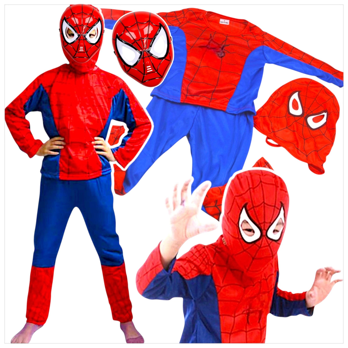 SPIDERMAN - STRÓJ DLA CHŁOPCA + MASKA rozmiar L 122-128