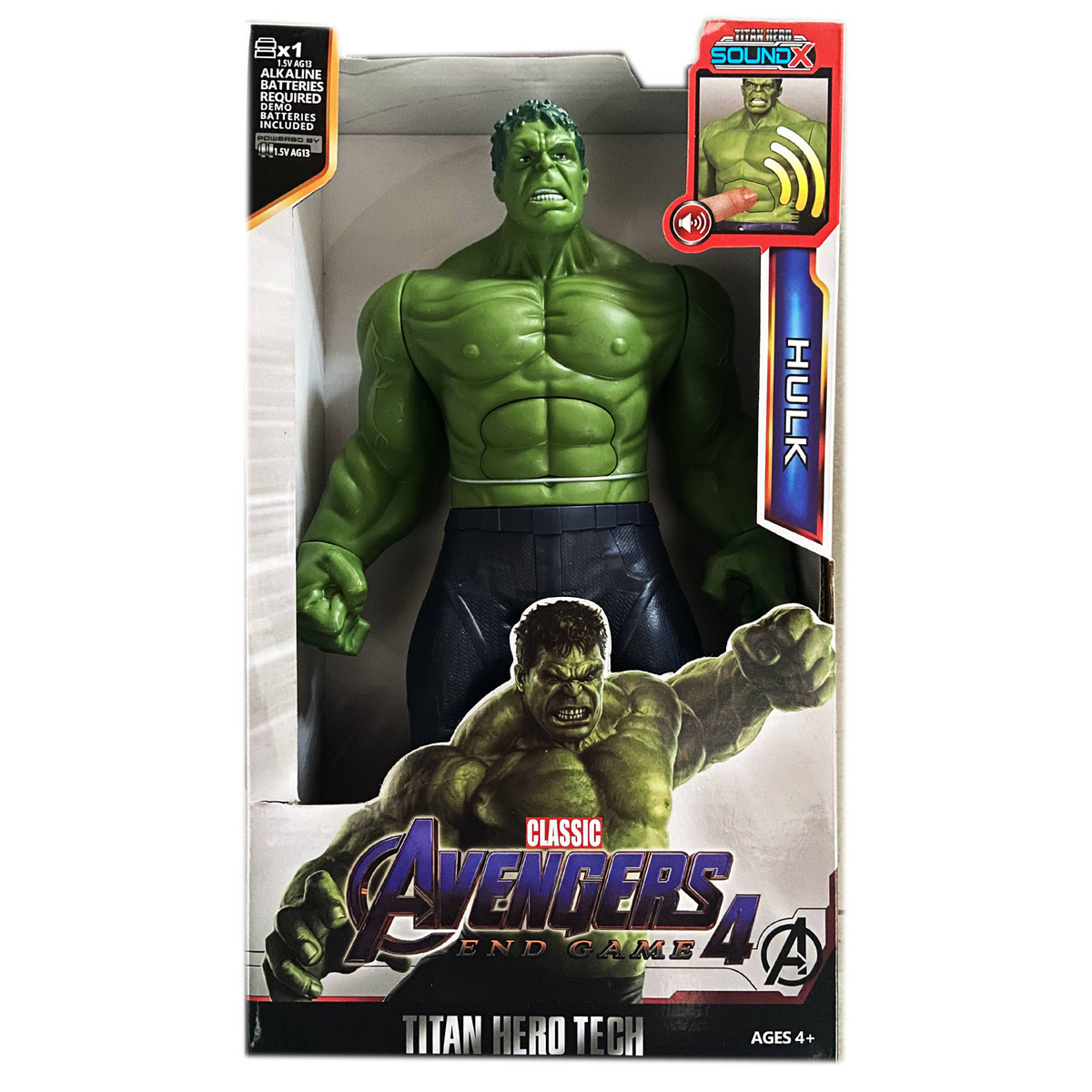 HULK DUŻA RUCHOMA FIGURKA INTERAKTYWNA 30cm DŹWIĘK ŚWIATŁO AVENGERS BOHATER