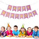 Girlanda Urodzinowa Happy Birtday Fioletowa Błyszcząca 