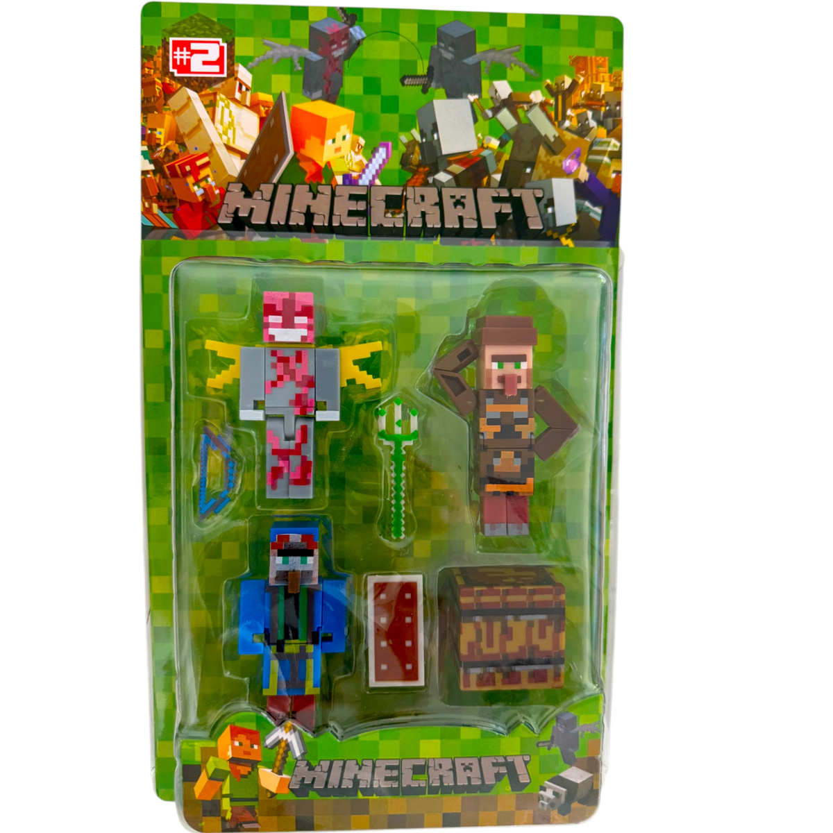 MINECRAFT ZESTAW FIGUREK 6w1 FIGURKI Z GRY VILAGER WIEŚNIAK DUŻY ZESTAW 6w1