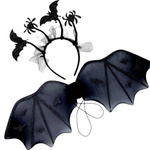 STRÓJ DLA DZIEWCZYNKI NA HALLOWEEN PAJĘCZARKA 3w1 NIETOPERZ
