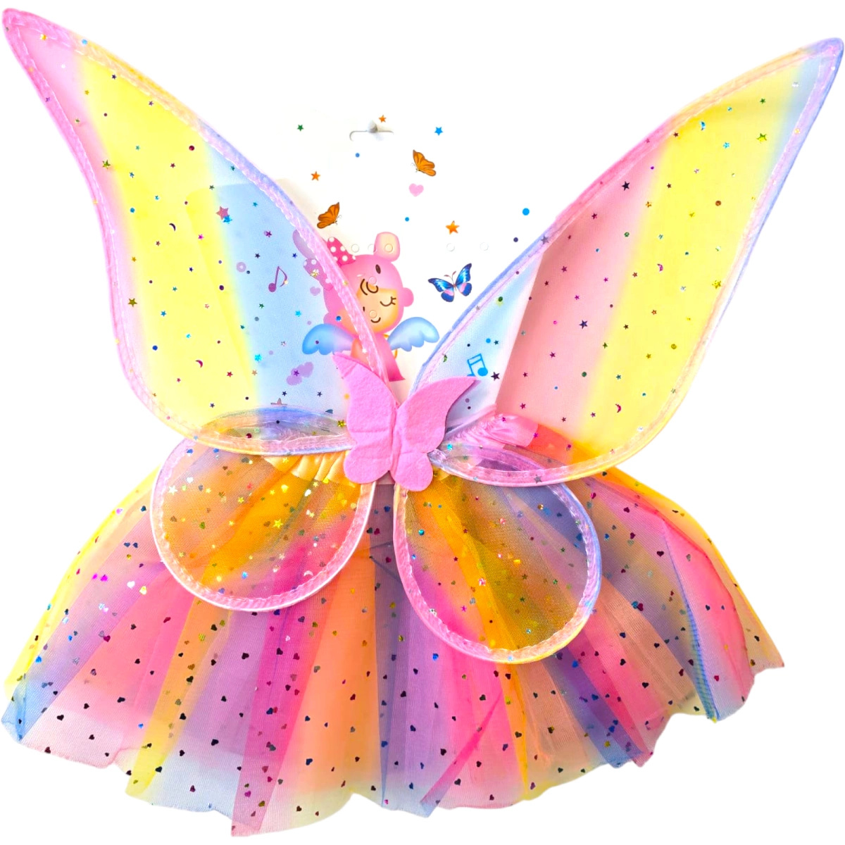 STRÓJ MAGICZNA KSIĘŻNICZKA KOSTIUM DLA DZIEWCZYNKI SKRZYDEŁKA SPÓDNICZKA