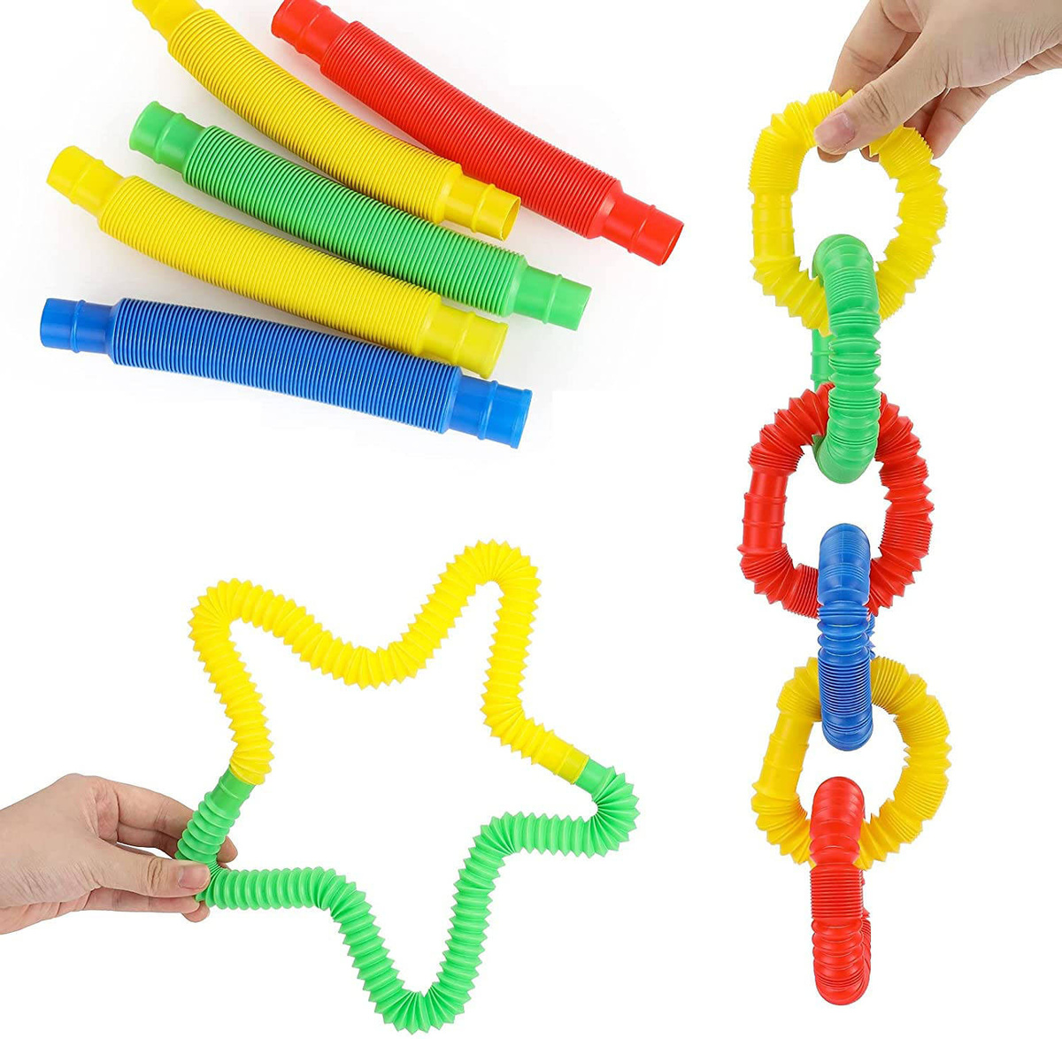 RURKA ANTYSTRESOWA RURKI SENSORYCZNE MEGA ZESTAW 12 SZTUK FIDGET ZABAWKA