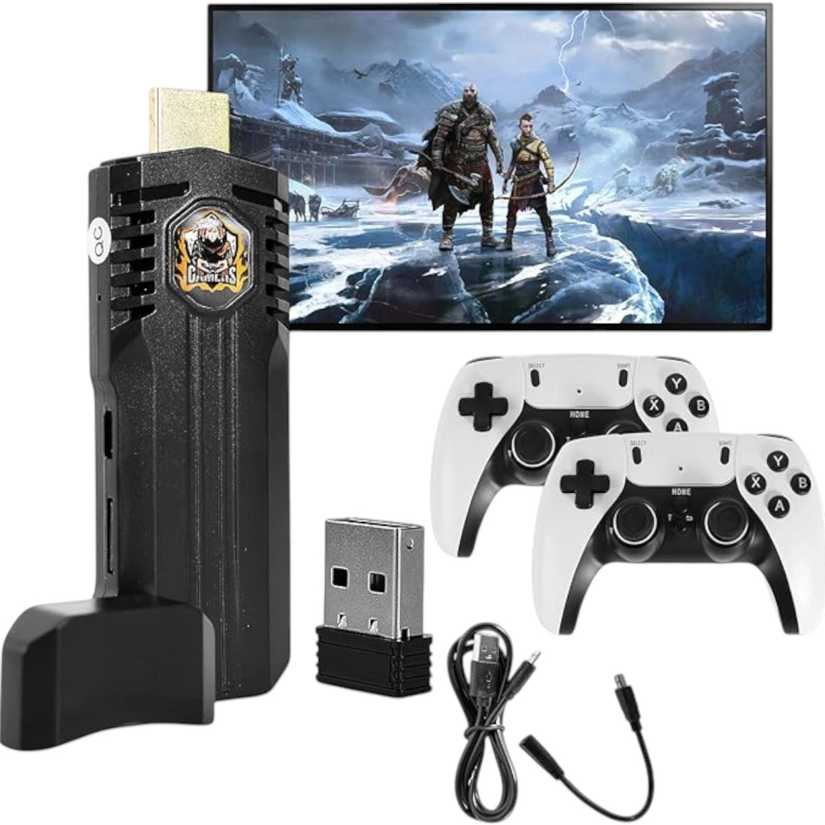 MEGA ZESTAW PROJEKTOR RZUTNIK ANDROID + KONSOLA RETRO 2x PAD 