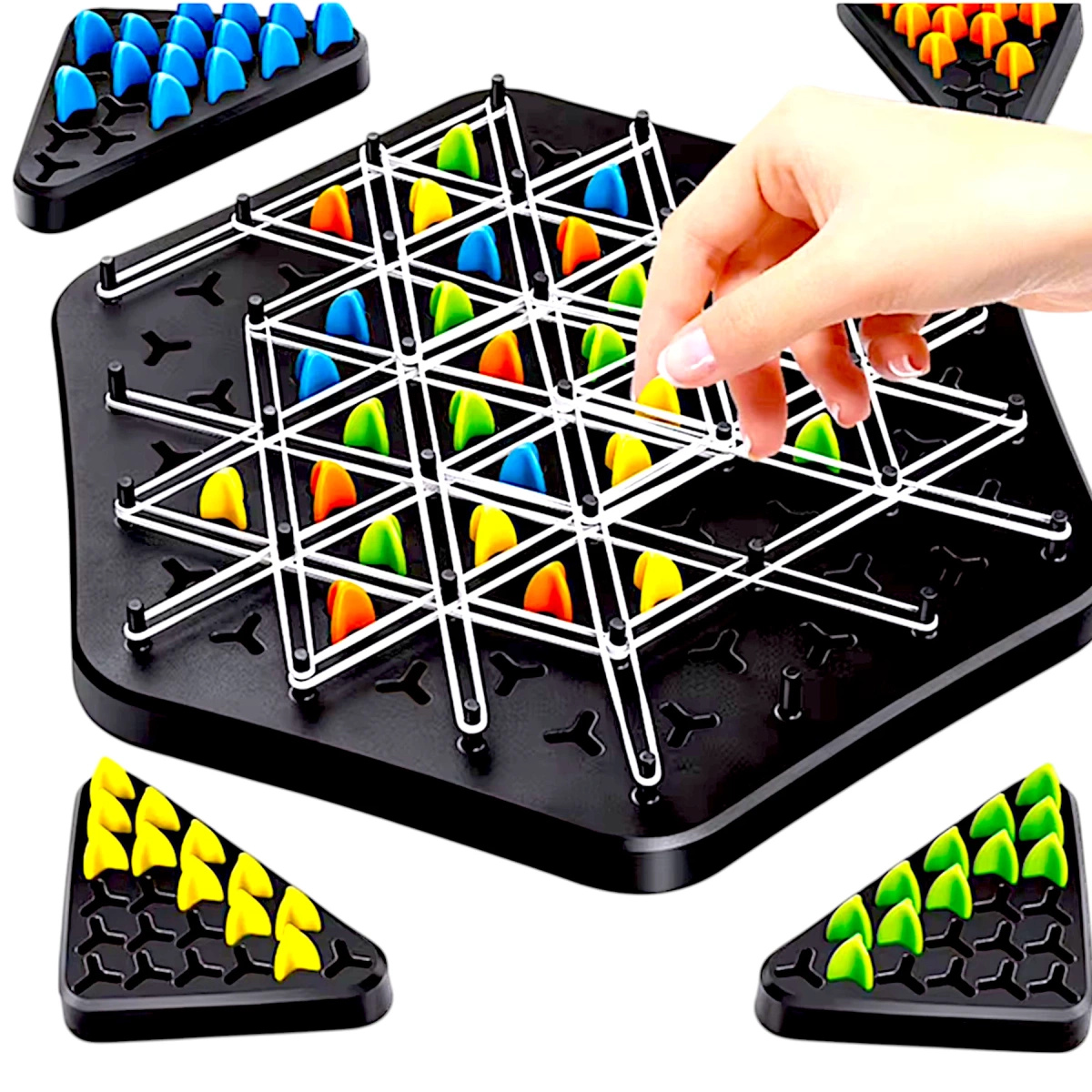 TRIGGLE STRATEGICZNA GRA PLANSZOWA TRÓJKĄTY GUMKI 3D GRA ŁAMIGŁOWKA PIONKI