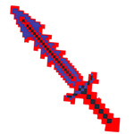 MIECZ ŚWIECĄCY Z GRY MINECRAFT DUŻY DŁUGI DŹWIĘKI 61CM PIXEL PODŚWIETLANY