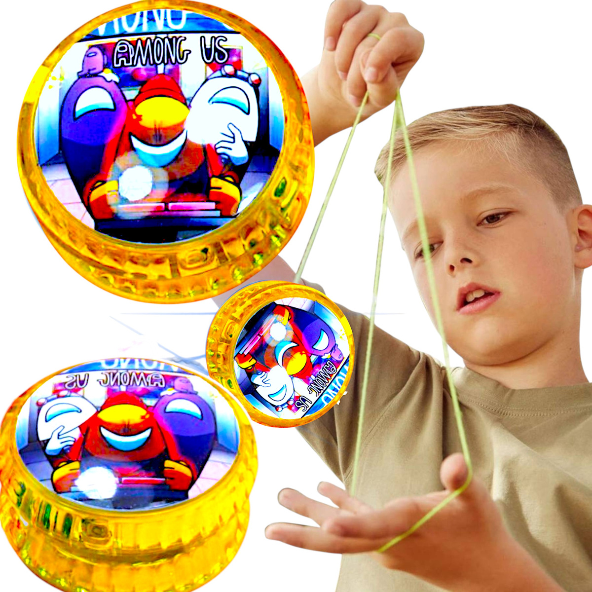 ŚWIECĄCE JOJO AMONG US YO-YO ZABAWKA ZRĘCZNOŚCIOWA AMONG US WZORY ŚWIECI