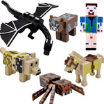 MINECRAFT - ZWSTAW 7 FIGUREK Z GRY DUŻY ZESTAW 8W1 MIECZ PIXEL ŚWIECĄCY