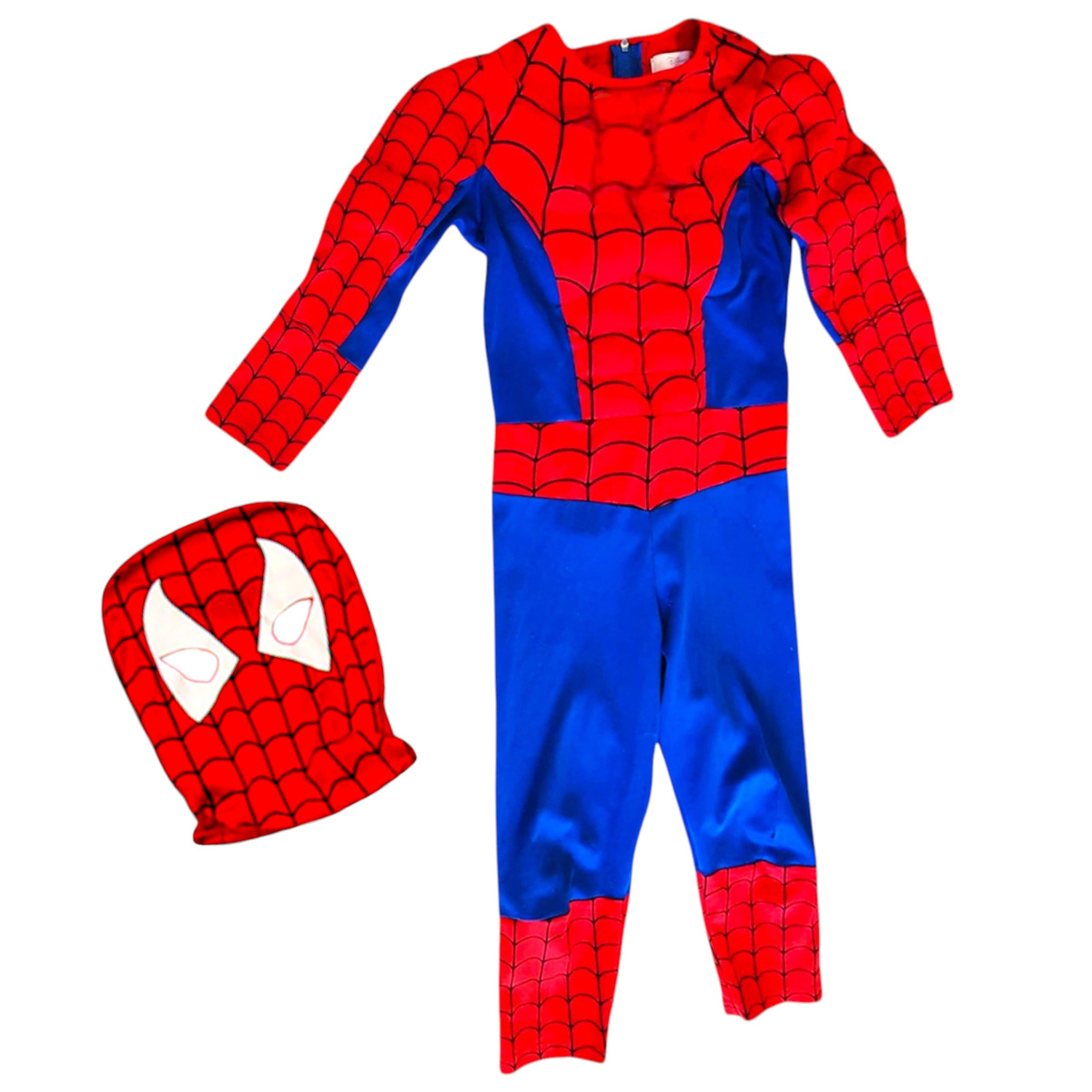 SPIDERMAN - STRÓJ DLA CHŁOPCA GRUBY Z MIĘŚNIAMI + MASKA NA TWARZ