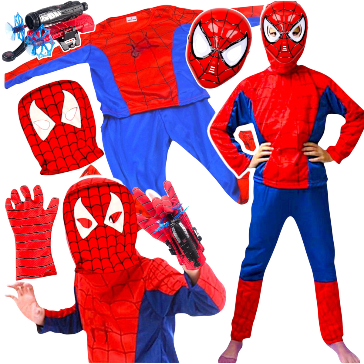 SPIDERMAN - STRÓJ DLA CHŁOPCA + MASKA rozmiar L 122-128