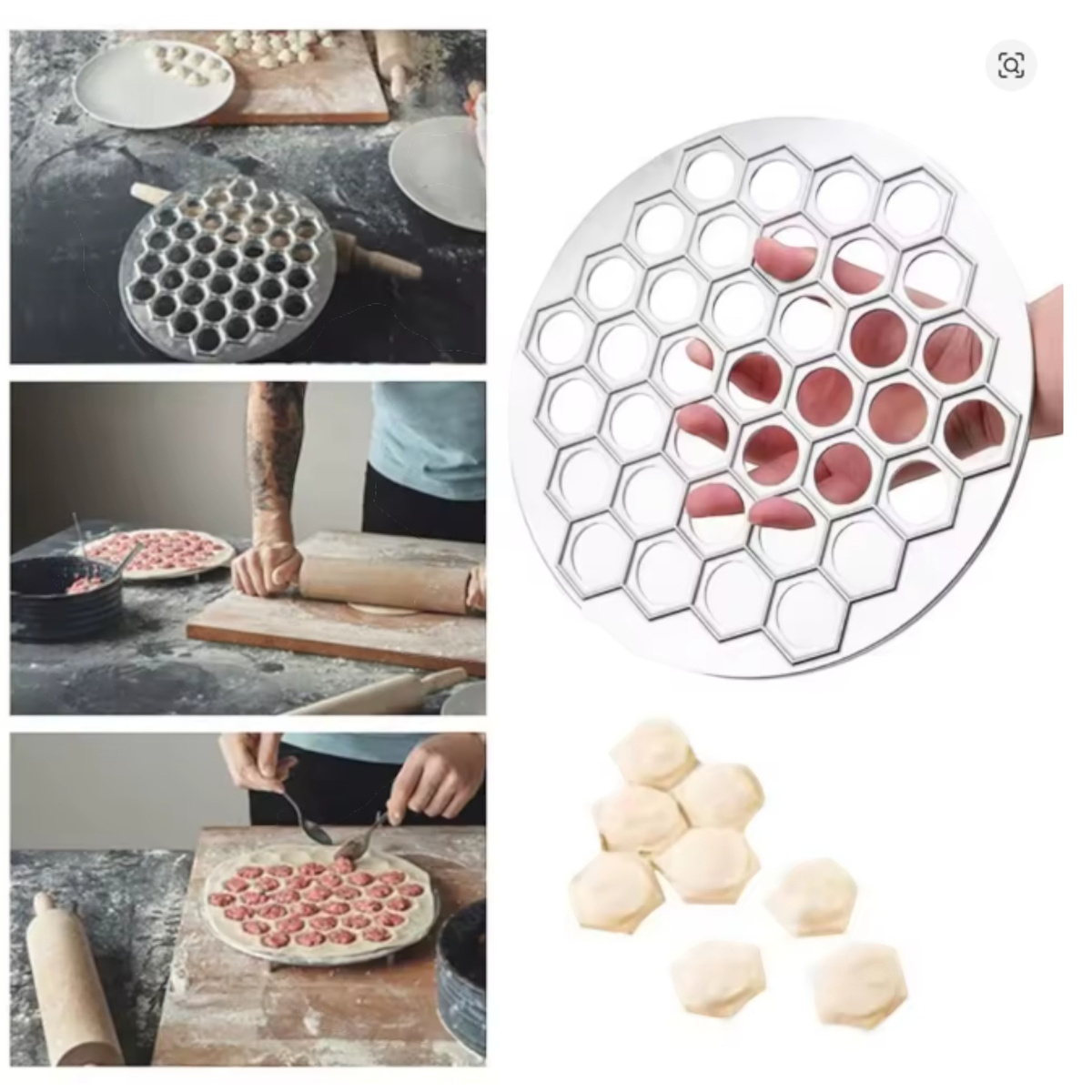 FOREMKA DO PIEROGÓW USZEK RAVIOLI PIEROŻNICA METALOWA 37 PIEROGÓW DUŻA 25CM