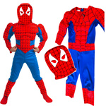 SPIDERMAN - STRÓJ DLA CHŁOPCA GRUBY Z MIĘŚNIAMI + MASKA NA TWARZ