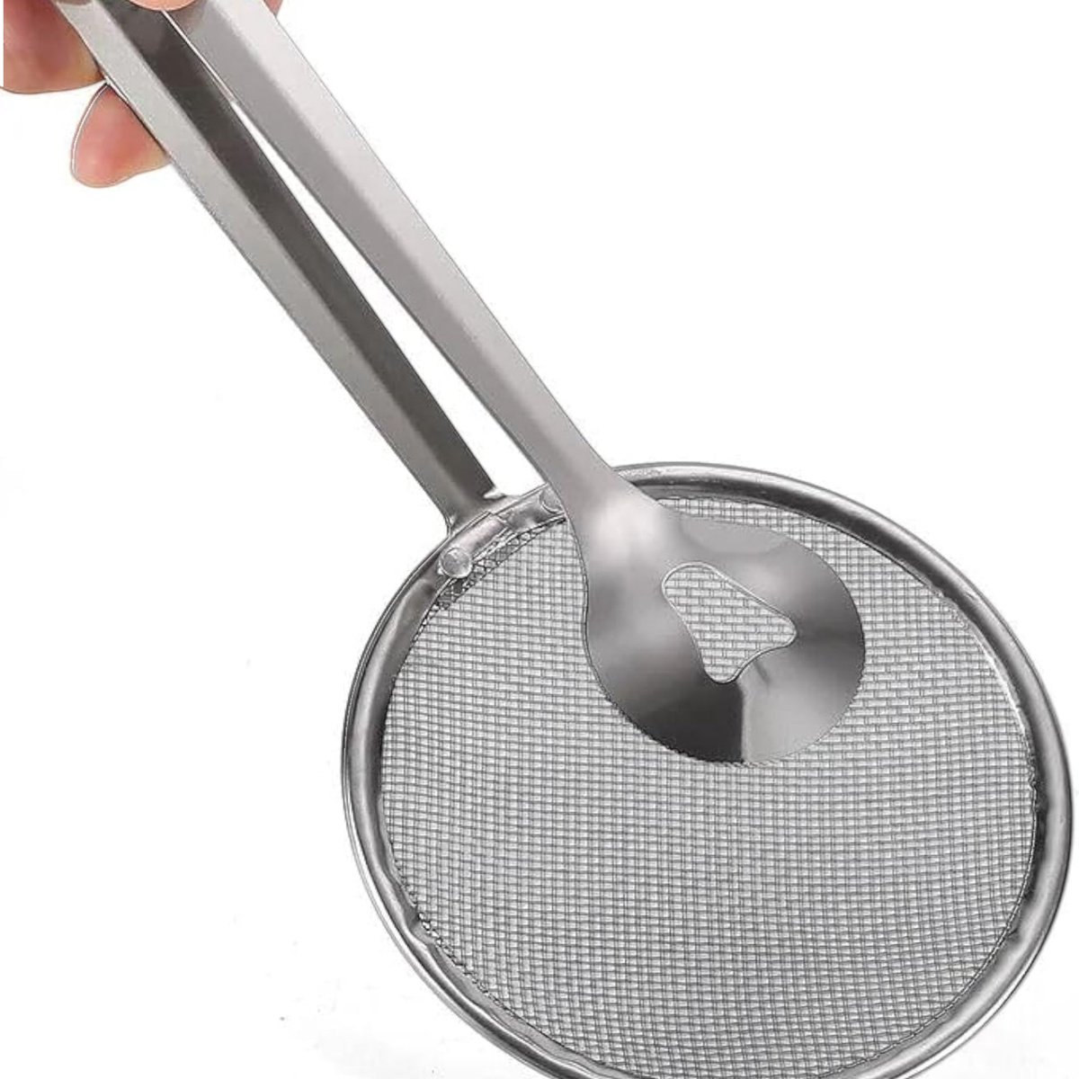 Szczypce z Sitkiem do Odsączania Smażonych Potraw Łapka STAL NIERDZEWNA