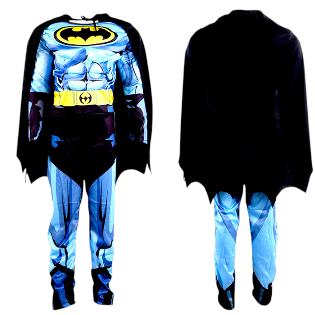 BATMAN - STRÓJ DLA CHŁOPCA GRUBY Z MIĘŚNIAMI DELUXE + MASKA NA TWARZ
