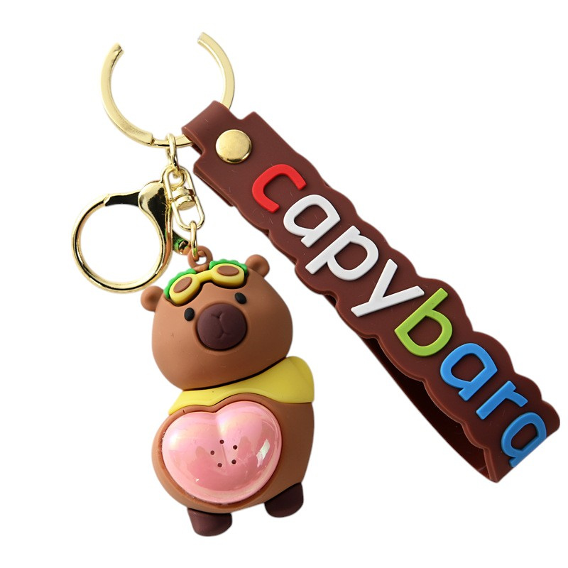 KAPIBARA - FIGURKA BRELOCZEK ŚWIECĄCY 7cm CAPYBARA BRELOK ZAWIESZKA  SMYCZ