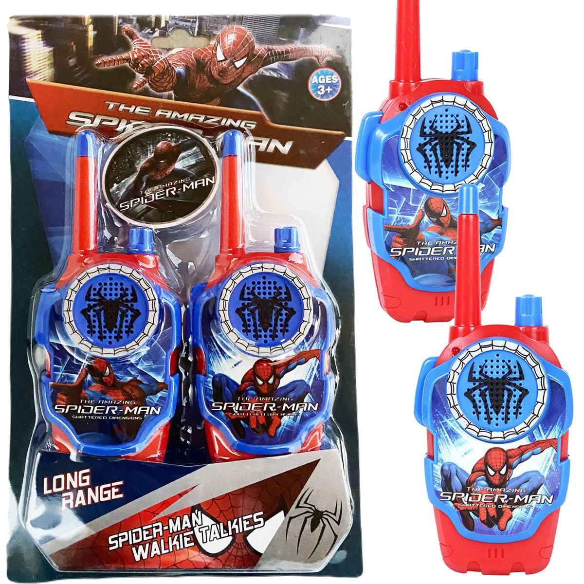SPIDERMAN Zestaw Walkie Talkie - 2 Krótkofalówki + Zegarek z projektorem