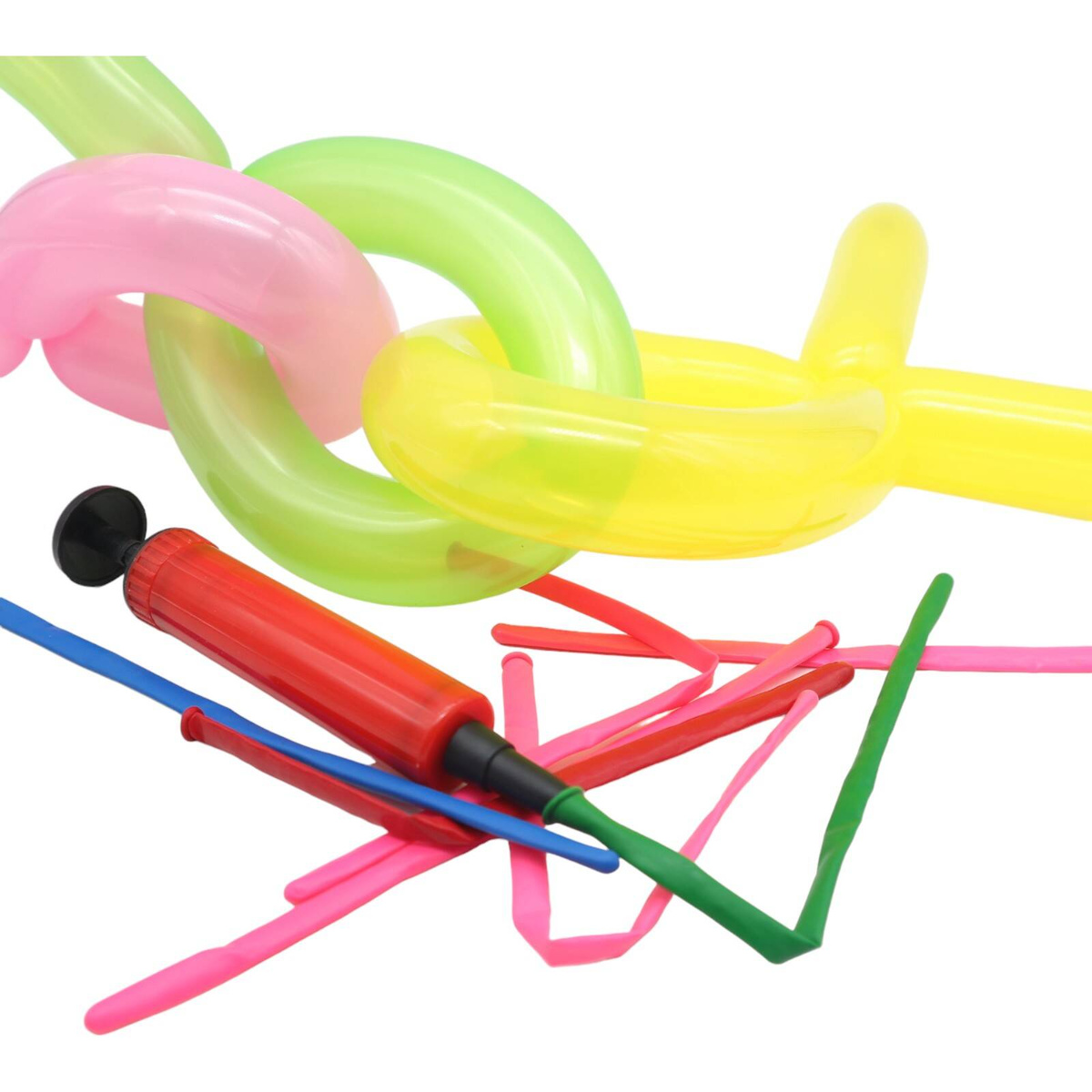BALONY DO MODELOWANIA SKRĘCANIA 20SZT Z POMPKĄ RURKI KOLOROWE ZESTAW POMPKA
