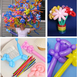 BALONY DO MODELOWANIA SKRĘCANIA 20SZT Z POMPKĄ RURKI KOLOROWE ZESTAW POMPKA