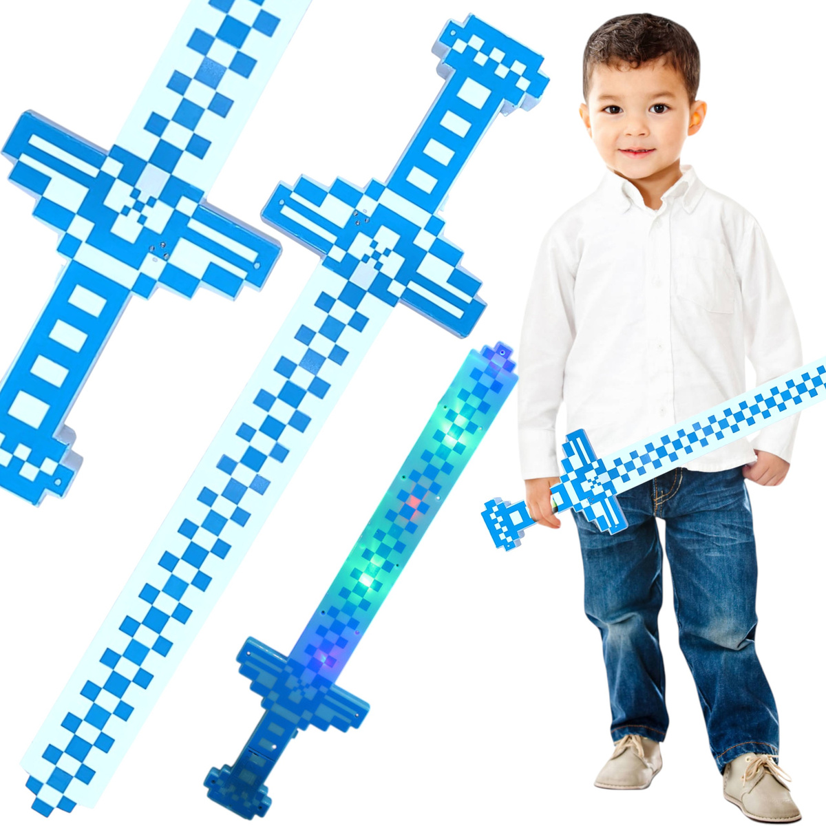  MIECZ ŚWIECĄCY Z GRY MINECRAFT MEGA DUŻY MIECZ ŚWIETLNY MEGA DŁUGI PIXEL