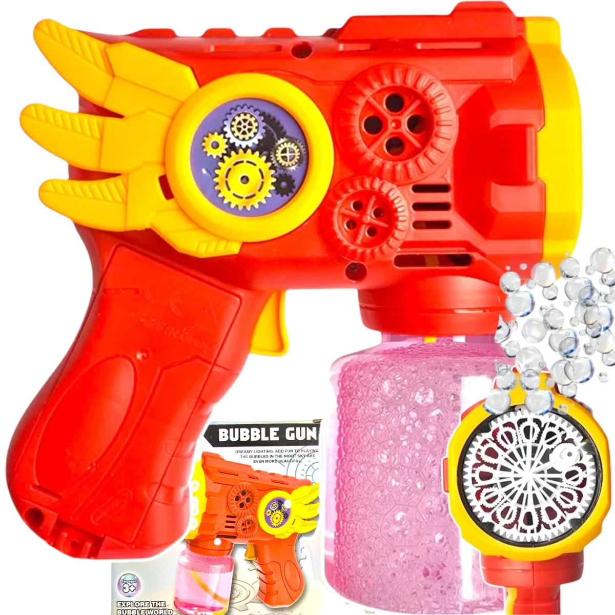 PISTOLET DO BANIEK MYDLANYCH ZABAWKA DLA DZIECI AUTOMATYCZNY GENERATOR BANIEK