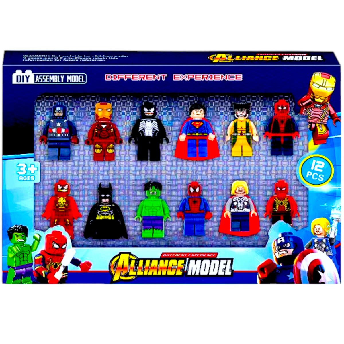 FIGURKI AVENGERS DUŻY ZESTAW 12w1 FIGURKA SPIDERMAN BATMAN HULK SUPERMAN