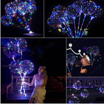 KOLOROWY BALON LED ŚWIECĄCY DUŻY MOCNY ŚWIATEŁKA NA PATYKU DEKORACJA ŚWIECI