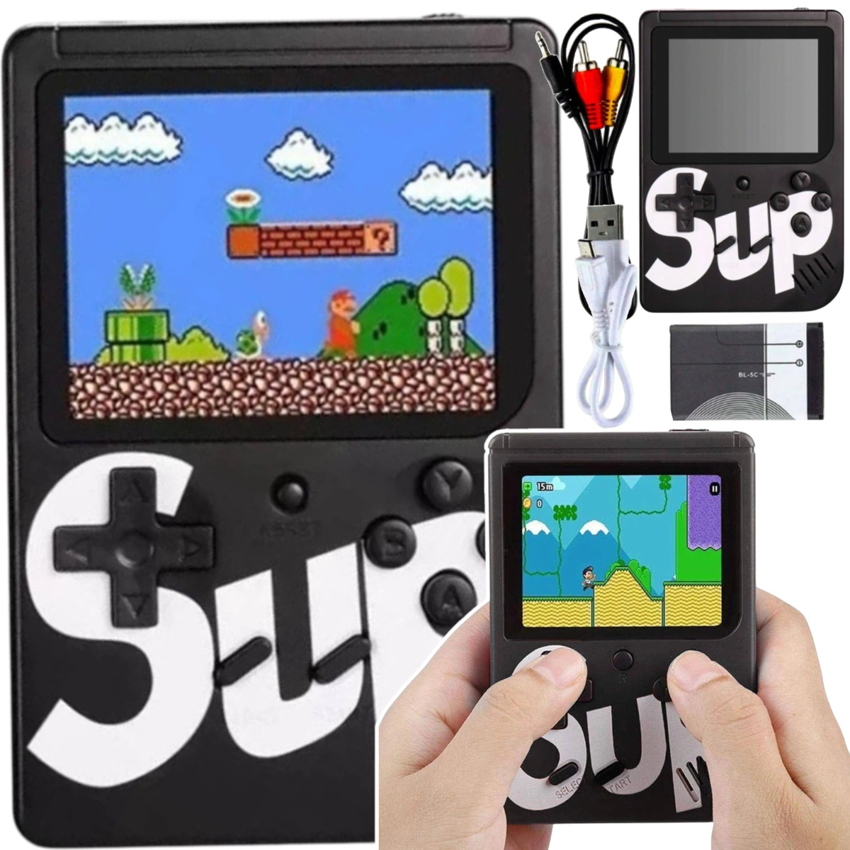 MINI KONSOLA RETRO PRZENOŚNA GRA 400 GIER NA TV KOLOROWE GIERKI GAME BOX