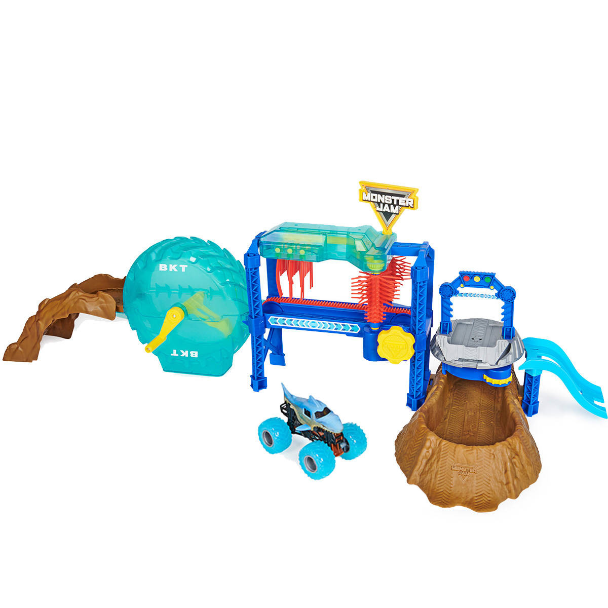 MONSTER JAM Zestaw SuperMyjnia + Autko 