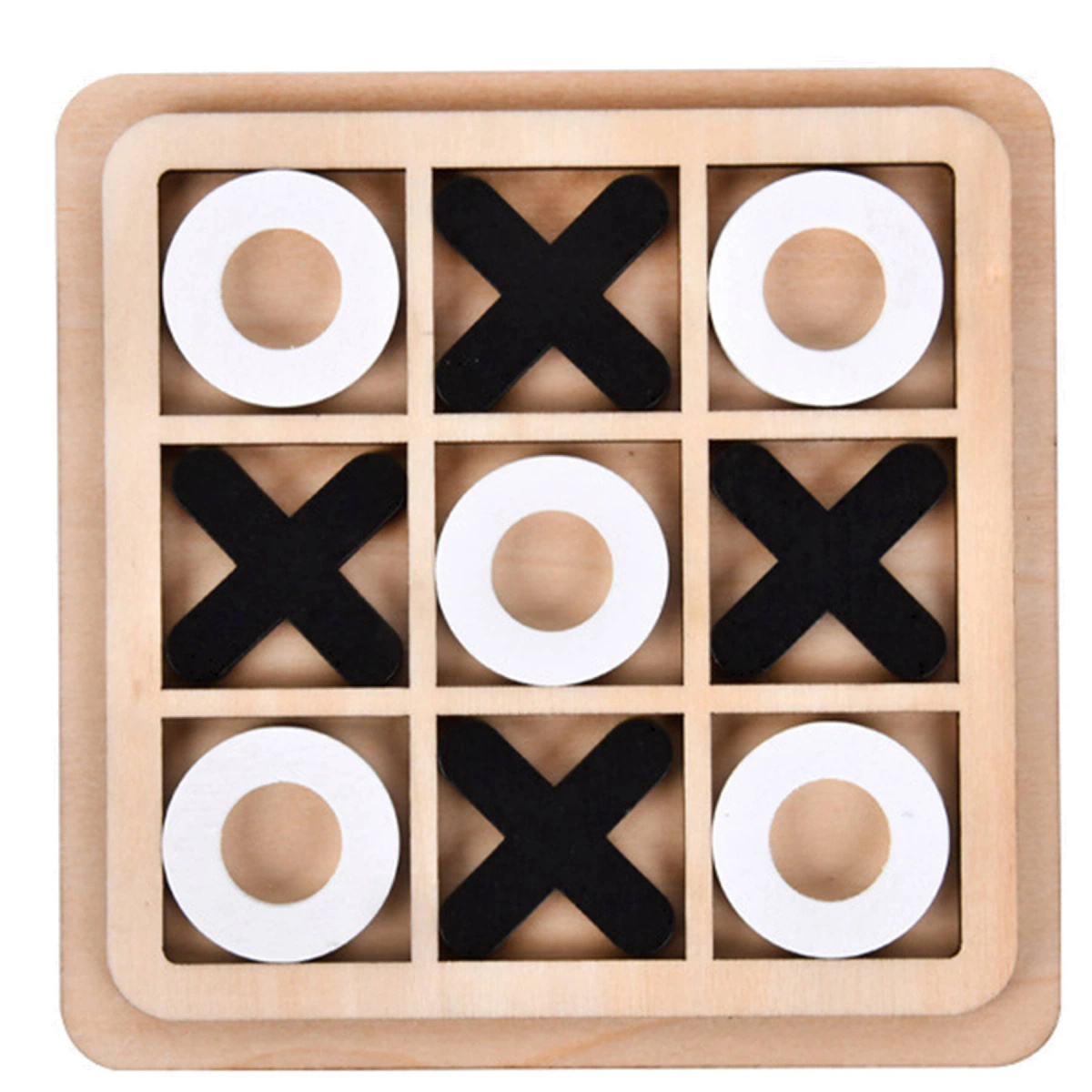 GRA KÓŁKO I KRZYŻYK DREWNIANA DLA DZIECI I DOROSŁYCH LOGICZNA UKŁADANKA